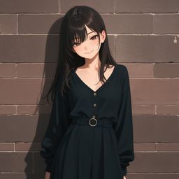 砖墙中的害羞美人