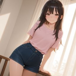 阳光照亮的微笑和牛仔欢乐