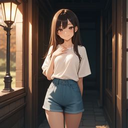 一个微笑的日落会面