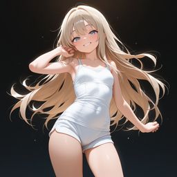 夏季女学生的阳光明的微笑
