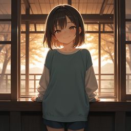 在早晨的阳光中语